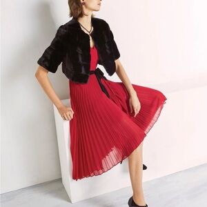 White House Black Market Red Sundress with V-neck Sleeveless for Cocktail